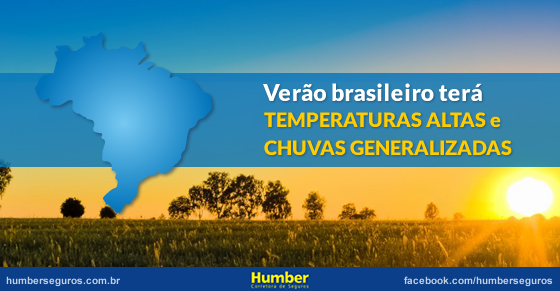 Verão brasileiro terá temperaturas altas e chuvas generalizadas